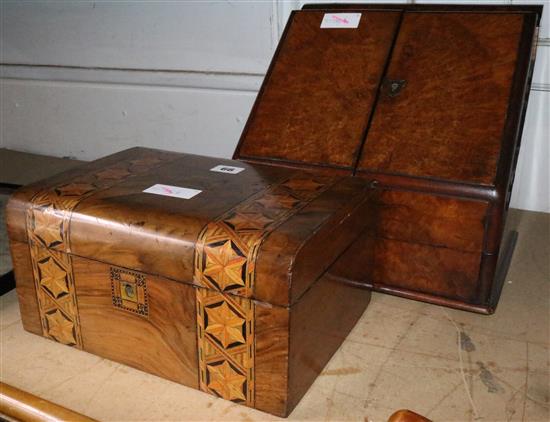 Stationery cabinet and an inlaid sewing box